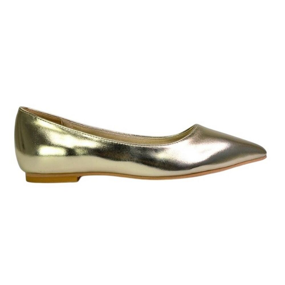 XY London Womens/Ladies Bubbles Pointed Flat Ballerina Flats / Metallic Gold